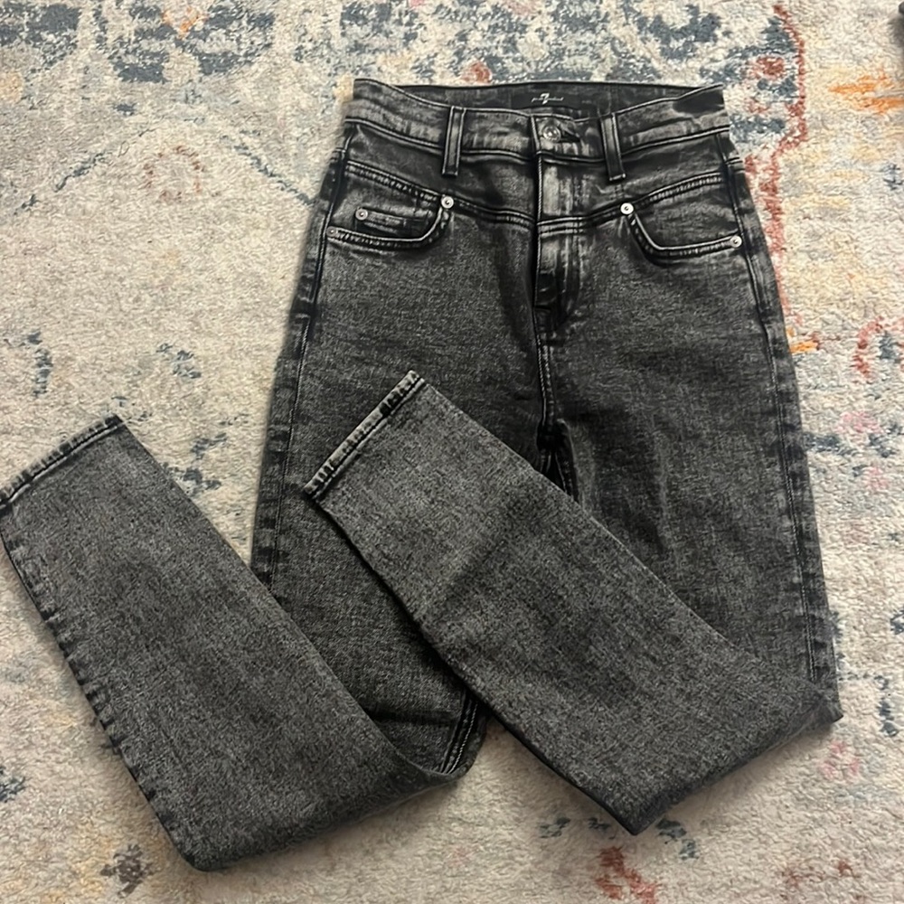 7 for All Mankind Acid Wash - High Rise Skinny Jeans